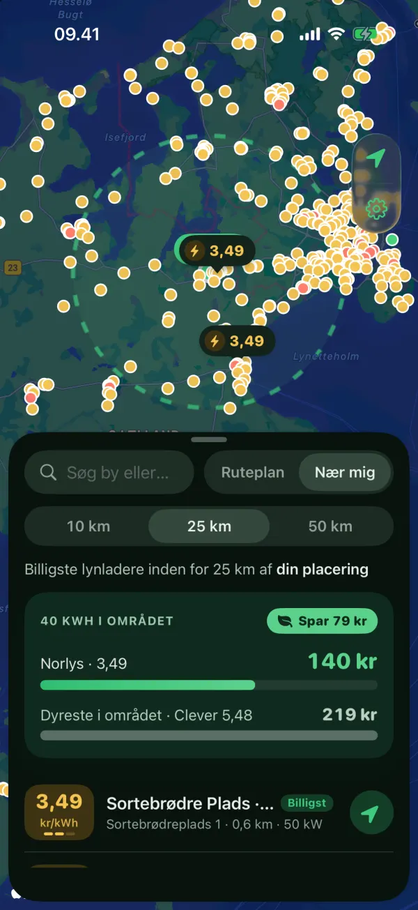 Nær mig i mørk tilstand